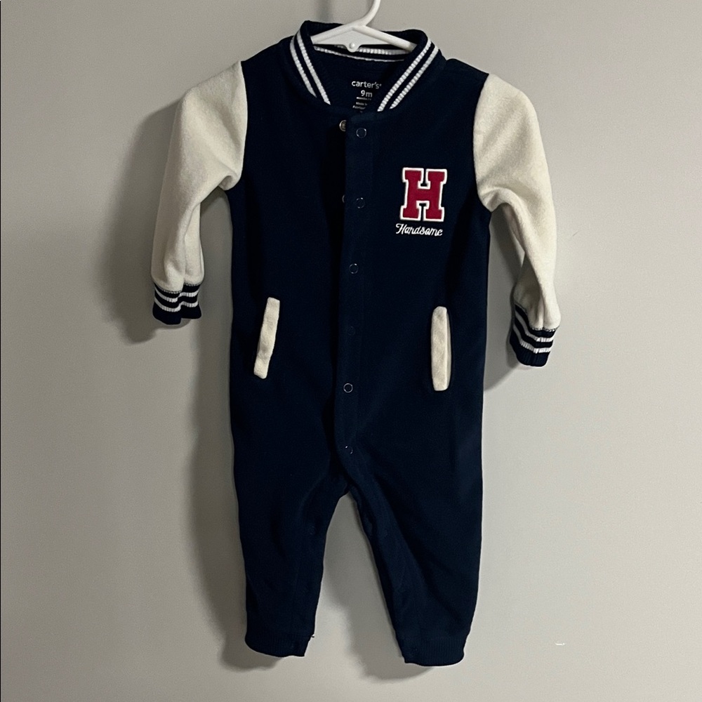 Carter's Navy and Cream Varsity One Piece